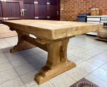 Massief eiken kloostertafel, Huis en Inrichting, Ophalen, 100 tot 150 cm, Eikenhout, 200 cm of meer