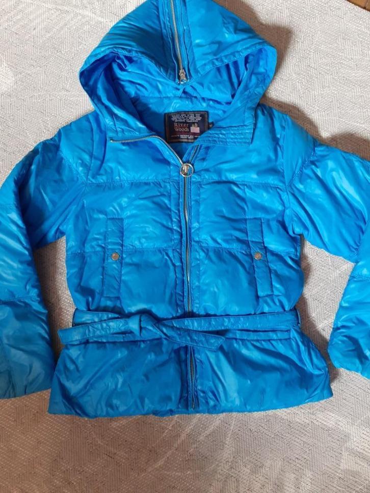 Maat 152 - River Woods - blauwe winterjas, Kinderen en Baby's, Kinderkleding | Maat 152, Gebruikt, Meisje, Jas, Ophalen of Verzenden