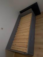 Grijs bedbank met 2 lades 80 x 200 cm, Ophalen, Zo goed als nieuw, Grijs, 200 cm