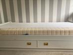 Gratis 1 persoonsbed met 2 lades en matras L205 x B99 x H 50, Ophalen, Gebruikt, Eenpersoons, Wit