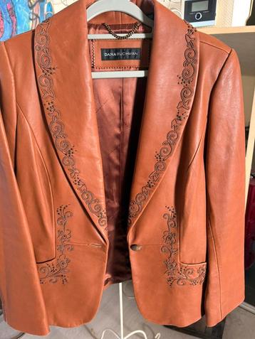 Veste cuir camel Dana  Buchman Taille 40, Enlèvement ou Envoi, Comme neuf, Taille 38/40 (M)