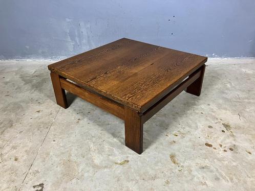 Sale: Vintage Wengé salontafel brutalist Seventies, Huis en Inrichting, Tafels | Salontafels, Gebruikt, Rond, Overige houtsoorten