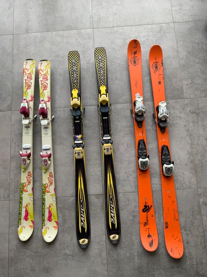 3 paires de ski alpin 120 130 140 cm, Sports & Fitness, Ski & Ski de fond, Utilisé, Skis, Rossignol, Enlèvement