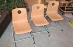 8 Vintage design school stoelen stapelbaar, Huis en Inrichting, Stoelen, Ophalen, Gebruikt, Metaal