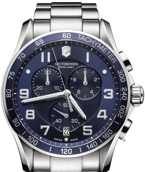 Victorinox Swiss Army Chrono Classic Xls Blue, Handtassen en Accessoires, Horloges | Heren, Zo goed als nieuw, Polshorloge, Overige merken