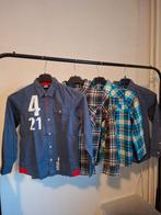 Set 4 blouses maat 128 geruit en effen, Verzenden, Overhemd of Blouse, Diverse merken, Zo goed als nieuw