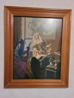 Ingelijst borduurwerk "de muziekles" Joannes Vermeer, Ophalen, Zo goed als nieuw, Handborduren, Overige typen