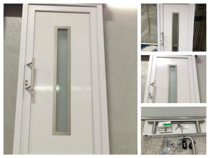 Witte PVC-deur, geglazuurd of half glas, inclusief handgreep, Doe-het-zelf en Bouw, Raamkozijnen en Schuifdeuren, Nieuw, Ophalen