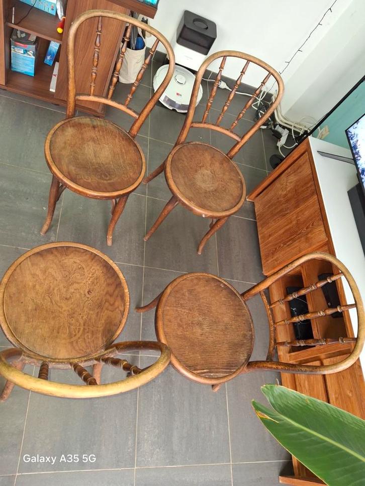 4 stoelen jaren'20/'30 Thonet Stoelen MUNDUS Vienna, Maison & Meubles, Tabourets de bar, Enlèvement