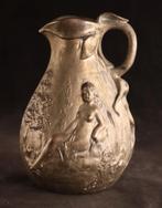 Gesigneerde antieke kan met naakt, Ophalen of Verzenden