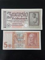 5 en 20 Reichsmark Duitsland WWII set, Postzegels en Munten, Ophalen of Verzenden