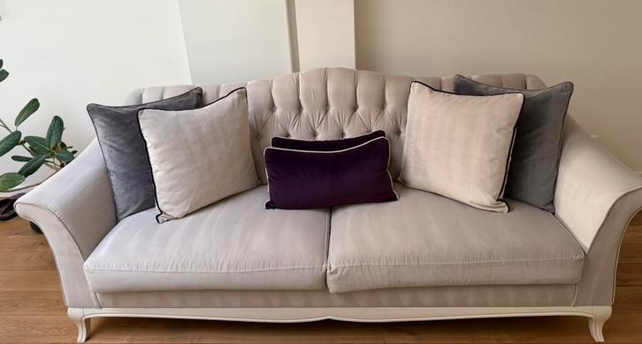 Complete klassieke zetel set te koop, Huis en Inrichting, Zetels | Complete zithoeken, Gebruikt, Hout, Stof, Ophalen