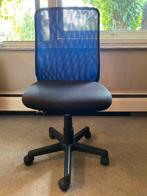 Bureelstoel blauw zwart vlot draaiend H97 x zitH47 zitB48/46, Ophalen, Zo goed als nieuw, Blauw