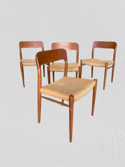 Model 75 stoelen van  Möller voor J.L. Möllers Möbelfabrik, Antiek en Kunst, Antiek | Meubels | Stoelen en Sofa's, Ophalen