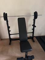 Bench met bar en gewichten, Sport en Fitness, Ophalen