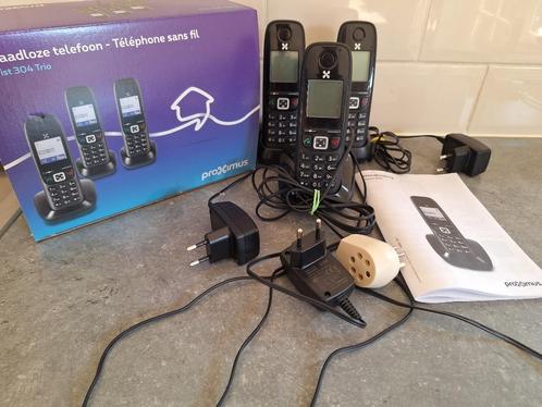 Draadloze telefoonset trio, Telecommunicatie, Vaste telefoons | Handsets en Draadloos, Refurbished, 3 handsets, Ophalen
