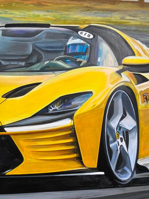 Ferrari Daytona SP3 Jean Bonico peinture à l'huile, Antiquités & Art, Art | Peinture | Moderne, Enlèvement ou Envoi