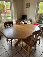 Table en bois ajustable avec 4 chaises assorties, 100 à 150 cm, Enlèvement, 150 à 200 cm, Utilisé