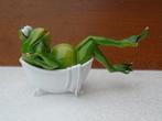 kikker in bad, beeldencollectie..., Ophalen of Verzenden, Nieuw, Reptiel of Amfibie, Beeldje of Figuurtje
