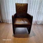 Stoel, Huis en Inrichting, Ophalen, Bruin, Leer, Zo goed als nieuw