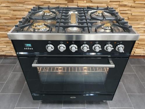 🔥Luxe Boretti Fornuis 80cm hoogglans zwart + rvs GASOVEN, Elektronische apparatuur, Fornuizen, Zo goed als nieuw, Vrijstaand