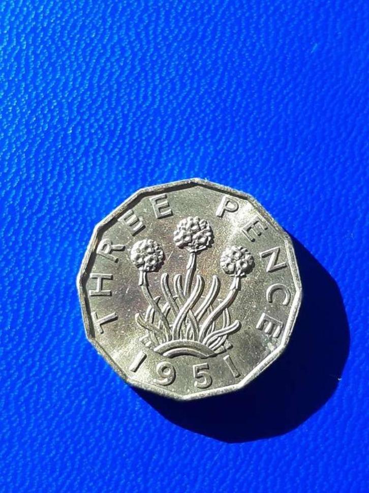 1951 Engeland 3 pence George VI, Proof, Postzegels en Munten, Munten | Europa | Niet-Euromunten, Losse munt, Overige landen, Verzenden