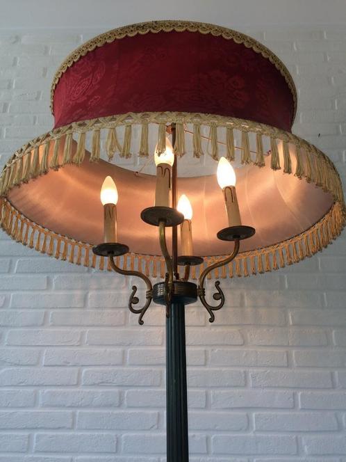 schemerlamp vloerlamp, Maison & Meubles, Lampes | Lampadaires, Comme neuf, 150 à 200 cm, Verre, Métal, Tissus, Enlèvement