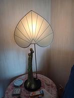 Tafellamp met houten verkoperd beeld., Comme neuf, Enlèvement