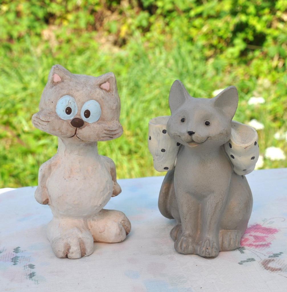 duo de chat de collection n1 (14et 15 cm ), Collections, Collections Animaux, Enlèvement ou Envoi, Utilisé, Chien ou Chat, Statue ou Figurine