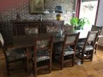TABLE SALLE A MANGER avec 8 chaises, Ophalen, Gebruikt, Antique, Eikenhout