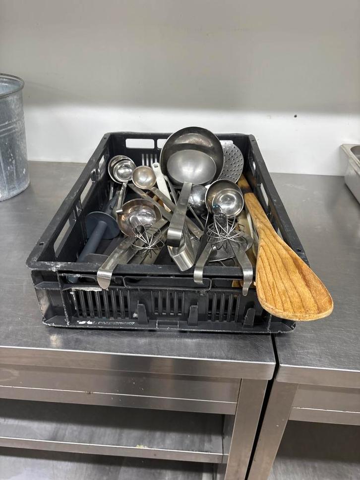 Krat vol horeca keukengerei, Zakelijke goederen, Horeca | Overige, Ophalen