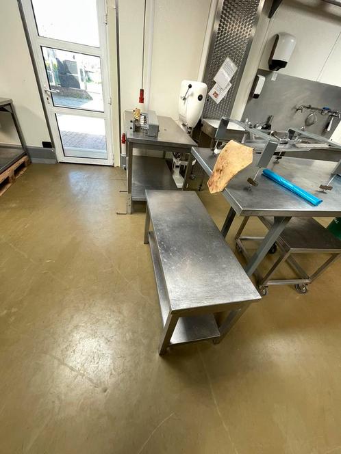 Tafel en rek van roestvrij staal/hout/mar (chocolademaker), Zakelijke goederen, Horeca | Keukenapparatuur, Bakkerij en Slagerij