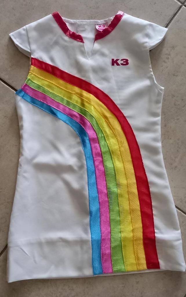 verkleedkleedje K3 Regenboog Kleedje 3 -6 j, Kinderen en Baby's, Carnavalskleding en Verkleedspullen, Zo goed als nieuw, Meisje