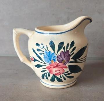 Crémier ancien Sarreguemines  décor floral peint main  faïen, Enlèvement