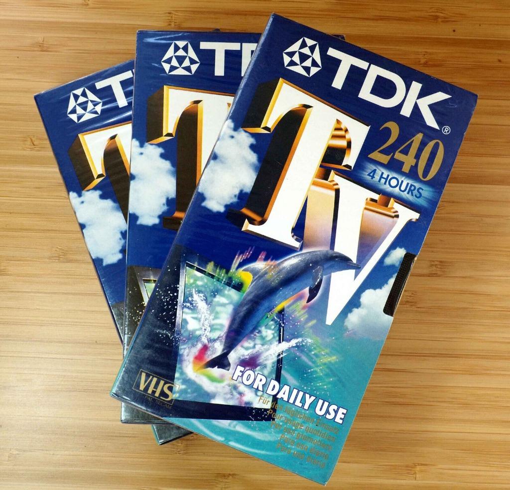 LOT 3x Cassettes VHS TDK Made in Japan 240 NEUF sous CELLO, Cd's en Dvd's, VHS | Film, Nieuw in verpakking, Ophalen of Verzenden