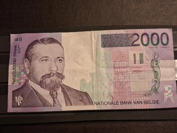 België: gelopen biljet 2000 Bfr "Victor Horta" beschikbaar voor biedingen