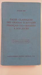 Livre ancien de 1963 : "Pages classiques des grands écri...", Ophalen, Jacques Gob
