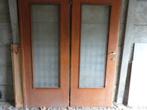 Dubbel Binnen deur met motief glas, Doe-het-zelf en Bouw, Deuren en Vliegenramen, Ophalen, Gebruikt, 80 tot 100 cm, Binnendeur
