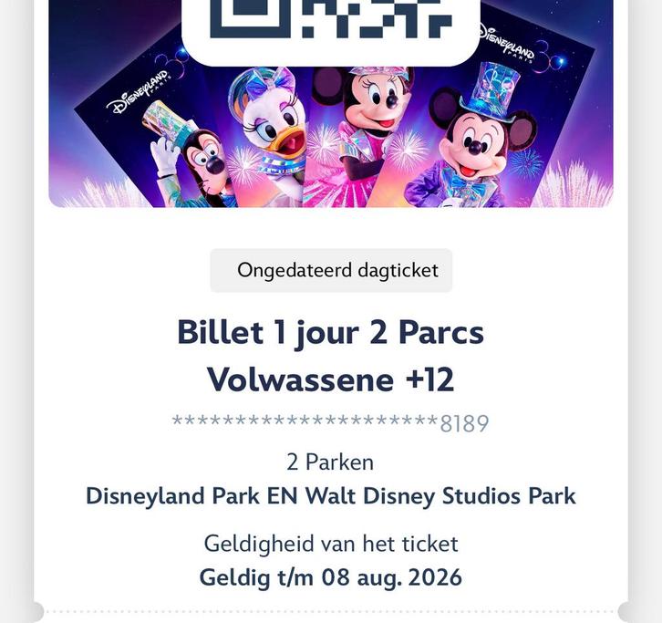 Disneyland tickets (1 dag 2/parken), Tickets en Kaartjes, Recreatie | Pretparken en Attractieparken, Eén persoon, Ticket of Toegangskaart