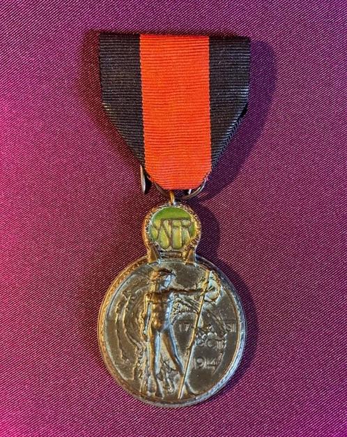 De Belgische IJzer medaille 14-18., Verzamelen, Militaria | Algemeen, Landmacht, Lintje, Medaille of Wings, Ophalen of Verzenden