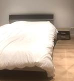 2 pers bed + matras + lattenbodems + nachtkastjes + dressoir, Huis en Inrichting, Slaapkamer | Bedden, Ophalen, Gebruikt, Tweepersoons