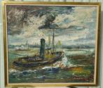 Jack Godderis (1916-1971) "Sleepboot in actie", Antiek en Kunst, Ophalen of Verzenden