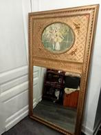 Oude vintage houten trumeau spiegel, Ophalen of Verzenden