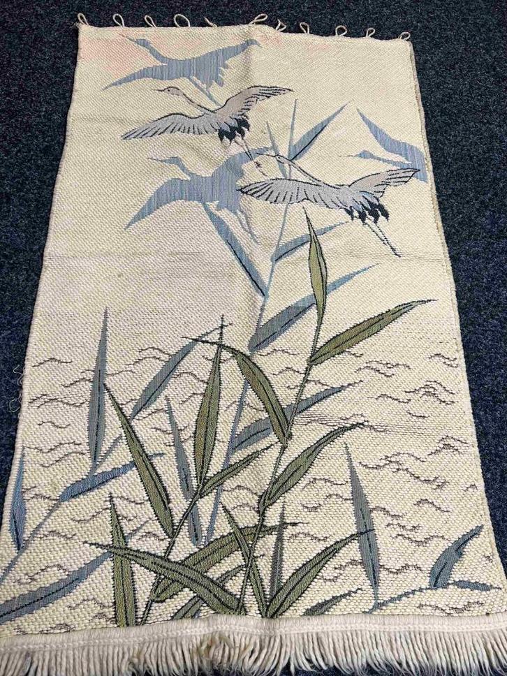 Vintage retro wandkleed kraanvogels en riet 105/60, Verzamelen, Retro, Huis en Inrichting, Ophalen of Verzenden