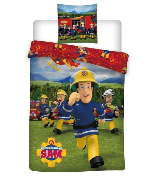 Brandweerman Sam Dekbedovertrek 140 x 200 cm, Kinderen en Baby's, Kinderkamer | Beddengoed, Nieuw, Dekbedovertrek, Blauw, Jongetje