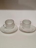 Lot 2 tasses et sous tasses porcelaine de Limoges.neuf, Comme neuf, Envoi, Porcelaine