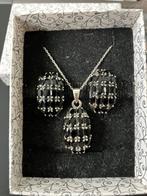 Prachtige zilveren setje met onyx ( oorbellen en hanger), Avec pierre précieuse, Noir, Argent, Puces ou Clous