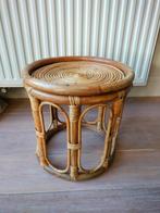 Vintage rotan bijzet tafeltje, Ophalen, Gebruikt, Boho, Rond