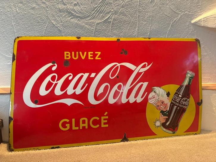 Emaillebord/ reclamebord - Coca Cola, Verzamelen, Merken en Reclamevoorwerpen, Gebruikt, Reclamebord, Ophalen