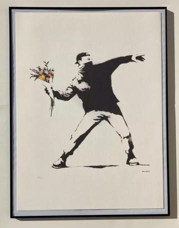 BANKSY: XXL-lithografie 56 bij 76 cm met certificaat  beschikbaar voor biedingen